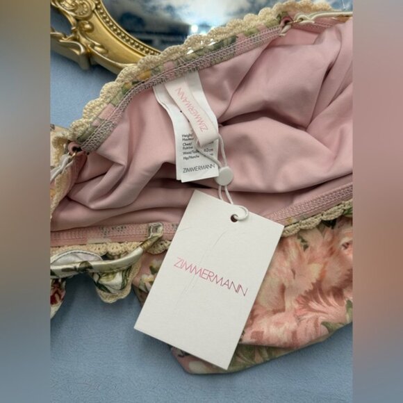 🆕 ZIMMERMANN KIDS 🧿 NWT Waverly Trim Bandeau 1PC, Pink Floral - Sz 10 Y - Picture 11 of 12